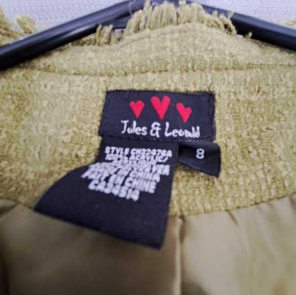 Jules & Leopold women's jacket green tweed womens size 8 blazer - Picture 15 of 16